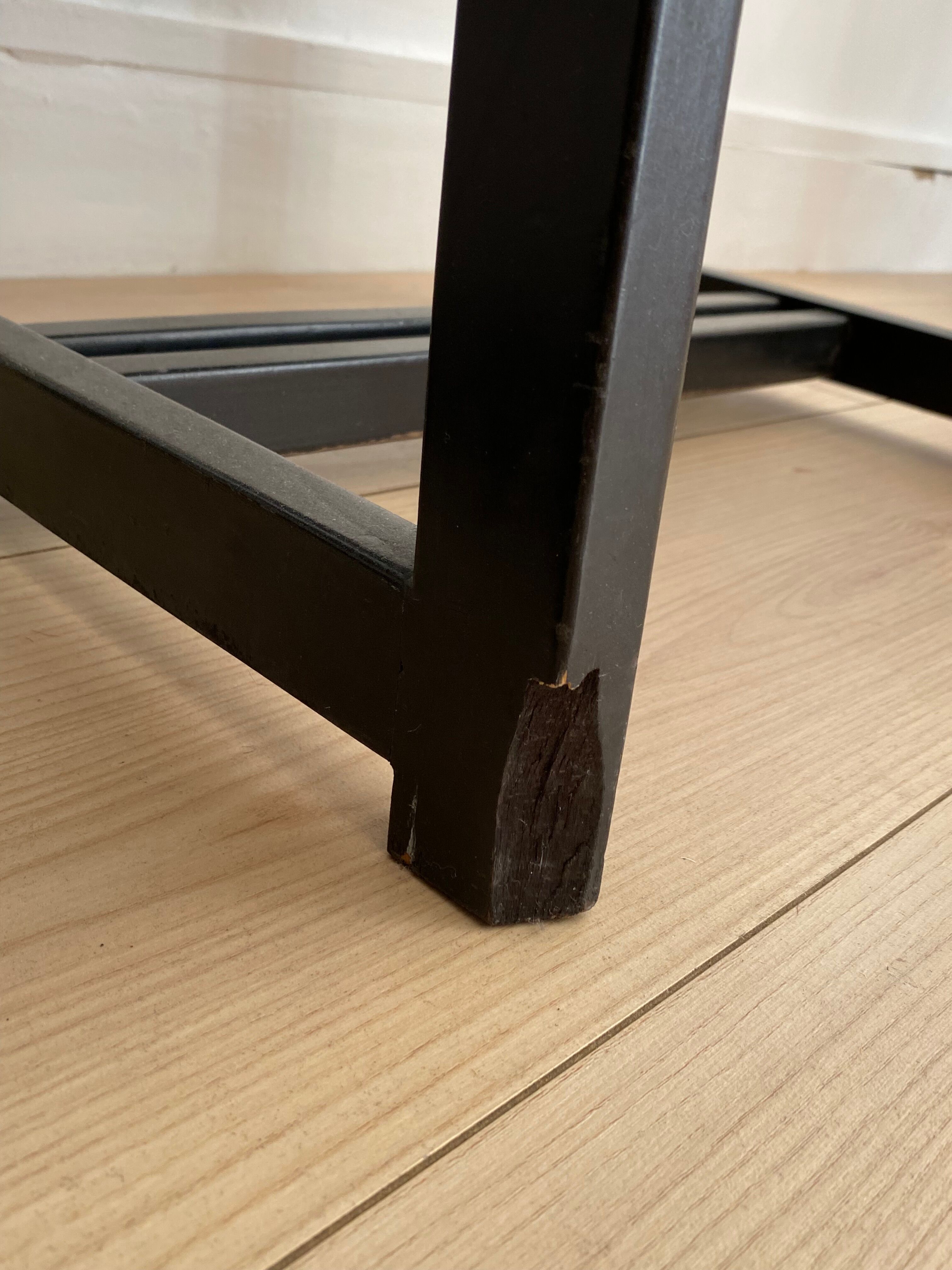 Vintage armchair in green velvet and black wood