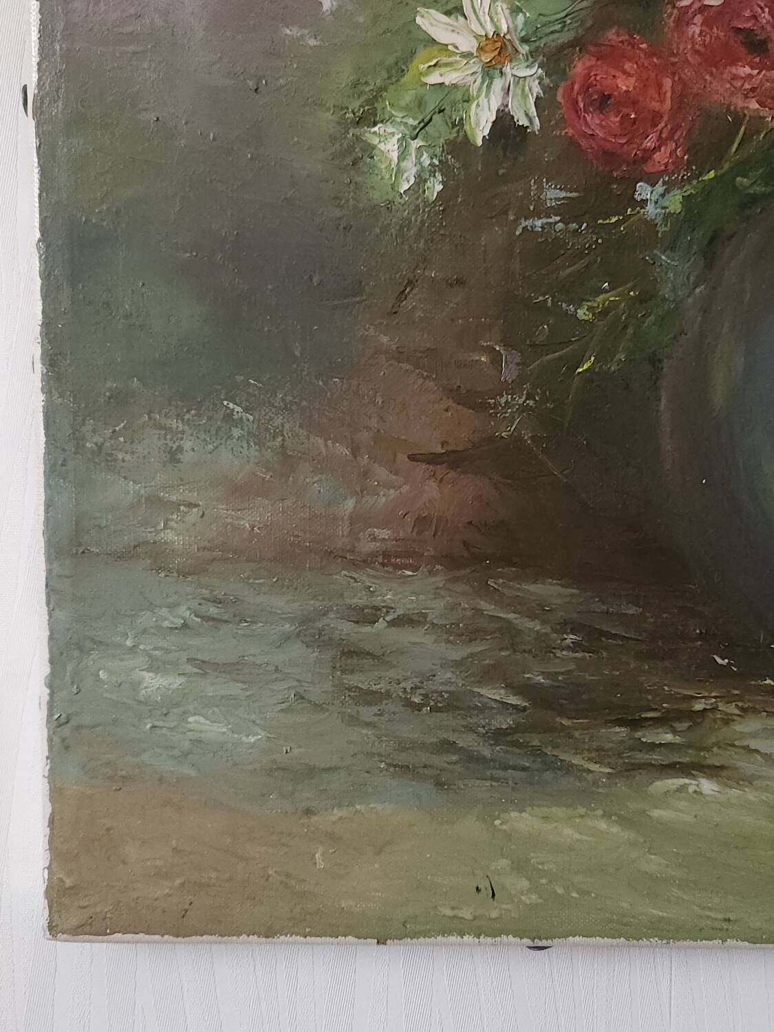 Toile bouquet de fleurs signé Alma