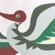 International art deco ornithological exhibition. Original poster painted in gouache.