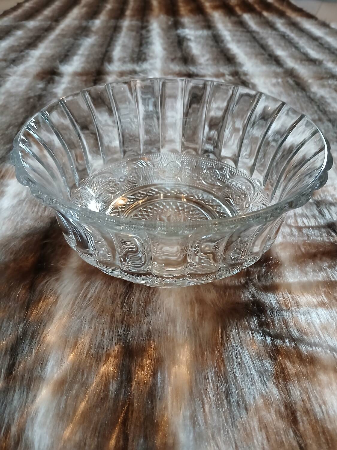 Antique cut glass salad bowl
