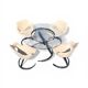 Ensemble Euro Steel International Space Age : Table Verre & 4 Chaises