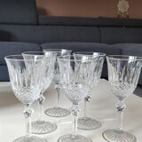 Set of 6 Large Red Wine Glasses. Bohemian Crystal. Diamond-tipped.