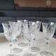 Set of 6 Large Red Wine Glasses. Bohemian Crystal. Diamond-tipped.