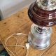 Lamp in chrome and brushed aluminum and porcelain year 70