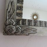 Art Deco mirror in silver wood 30/40 years