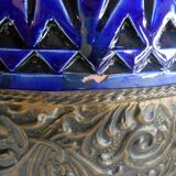 POT / TERRACOTTA VASE VERNISSEE / DECOR BRASS