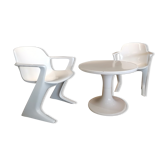 Set Z chair and coffee table in polyurethane , kangaroo chair, Ernst Moeckl, DDR 1968
