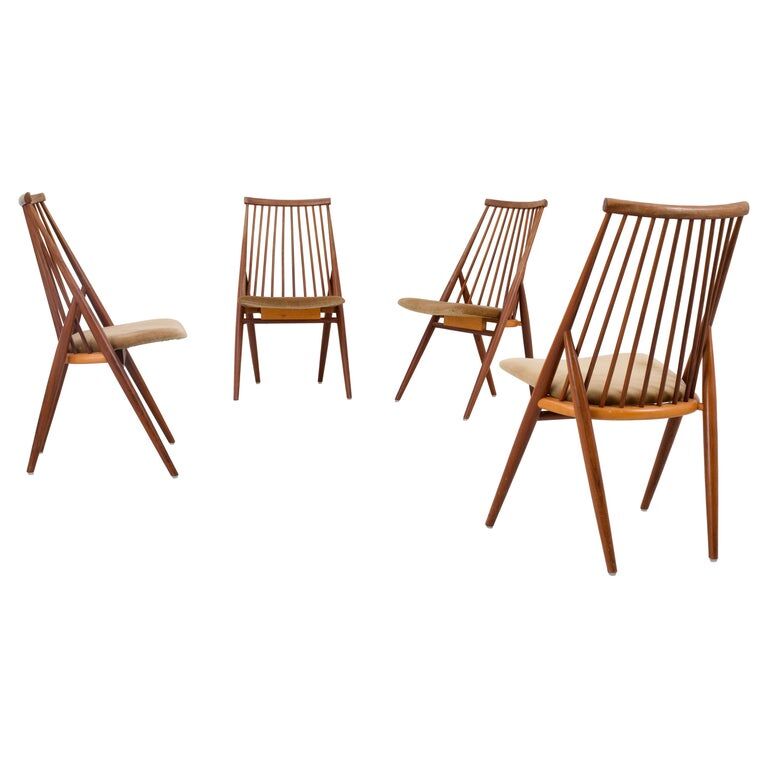 Set de 4 chaises ''Flamingo'' par Thea Leonard pour Nassjo Stolefrabrik, Suède, 1960