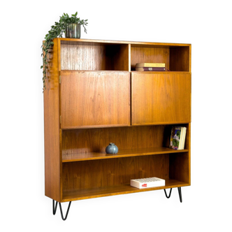 Danish Teak Bookshelf with doors by Omann Jun, 1960s