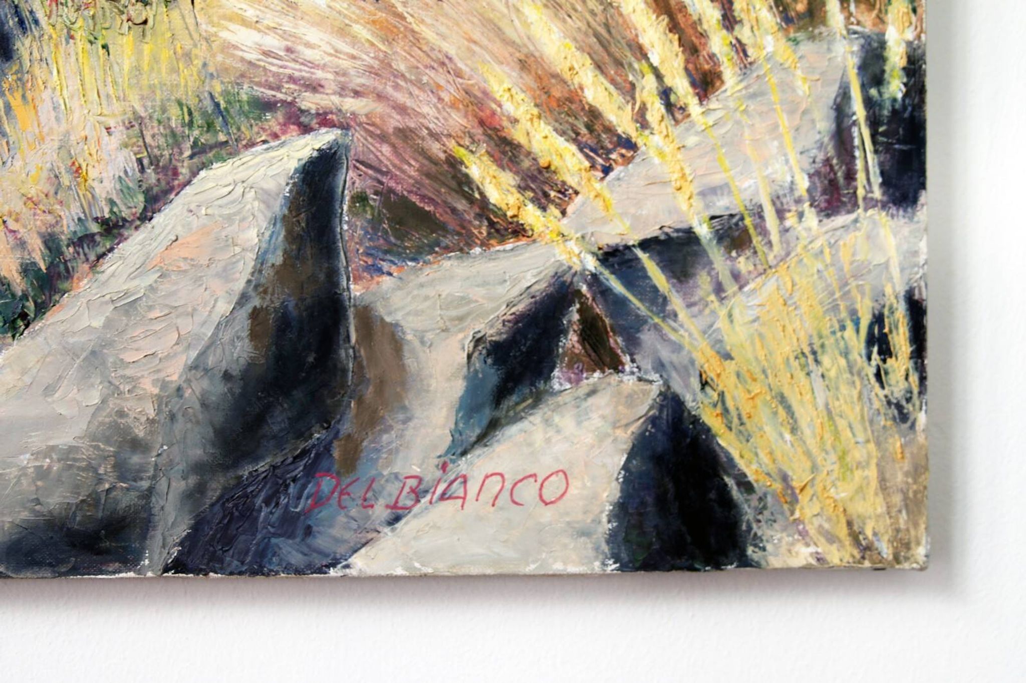 LOUIS DEL BIANCO born 1925 oil painting on canvas signed 73 x 100cm