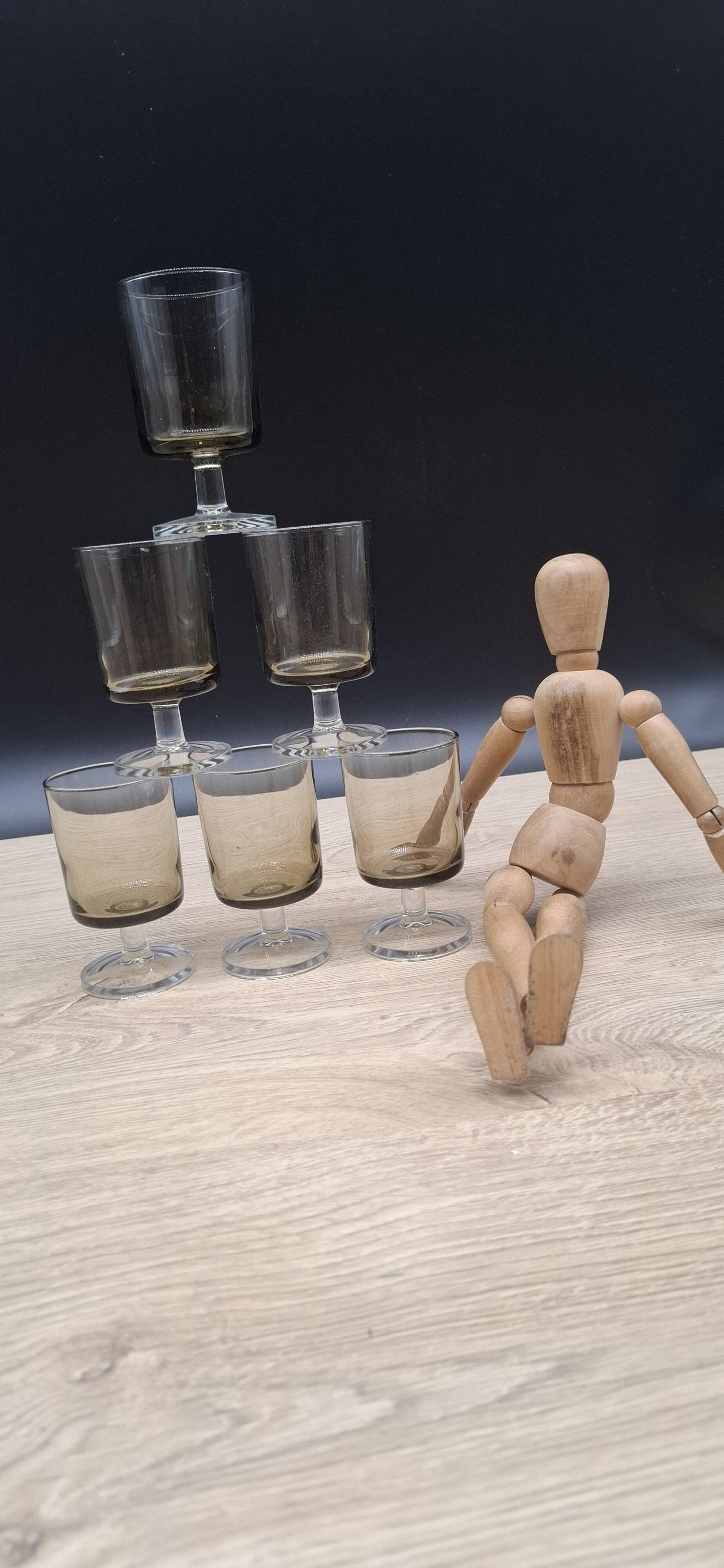 Set of 6 Luminarc smoked Sweden glasses