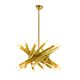 Pair of 24-light patinated brass chandeliers. 1980s.