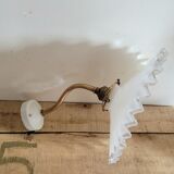 Gooseneck and opaline wall lamp