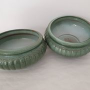 Set of 2 ceramic planters (plant pots) signed GPA made in France