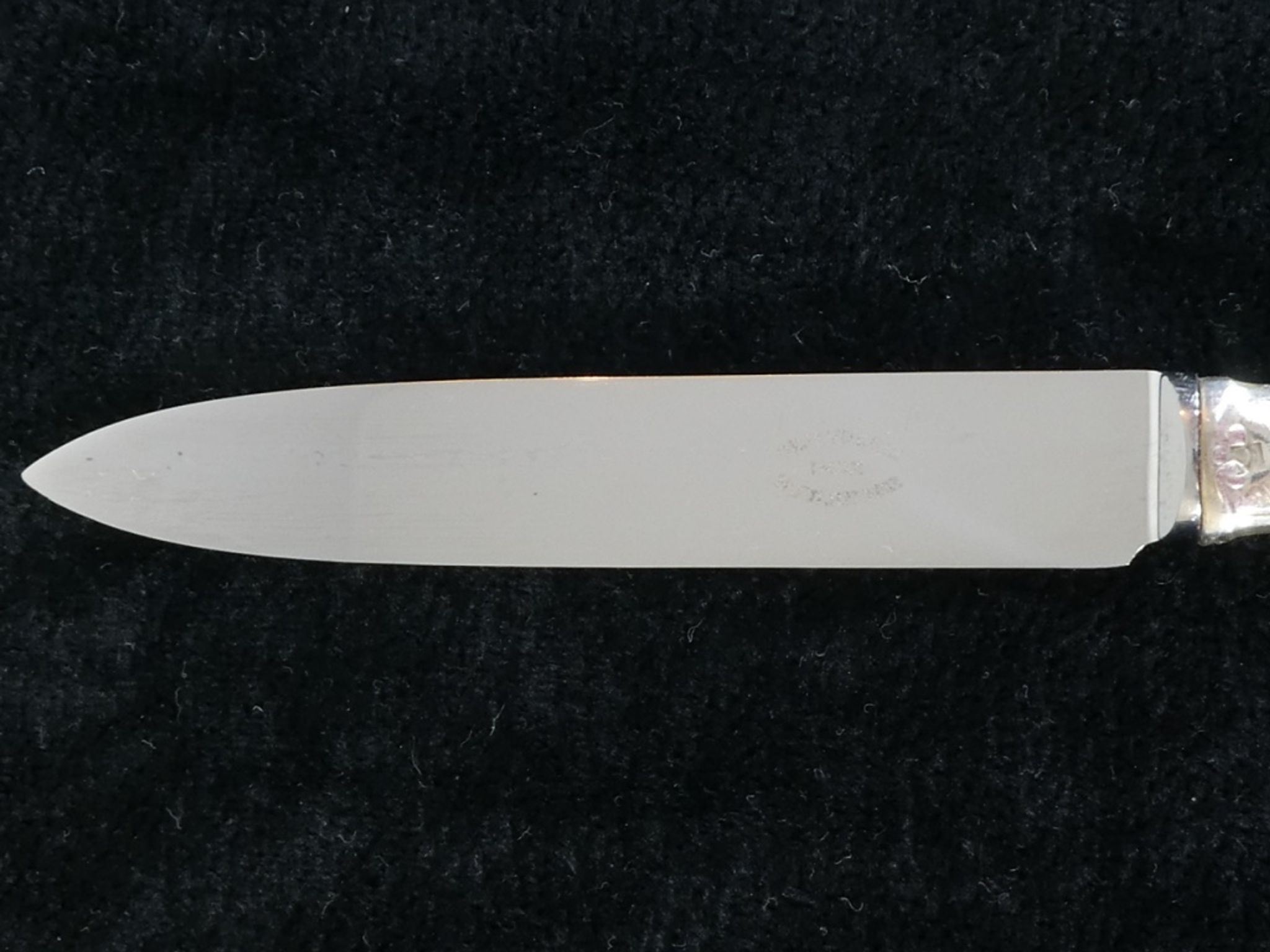 12 dessert knives Boulenger in silver metal stainless steel blade modele regence berry