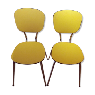 Chair coated canvas vintage yellow