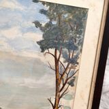 Old watercolor seaside landscape signed A. Brun
