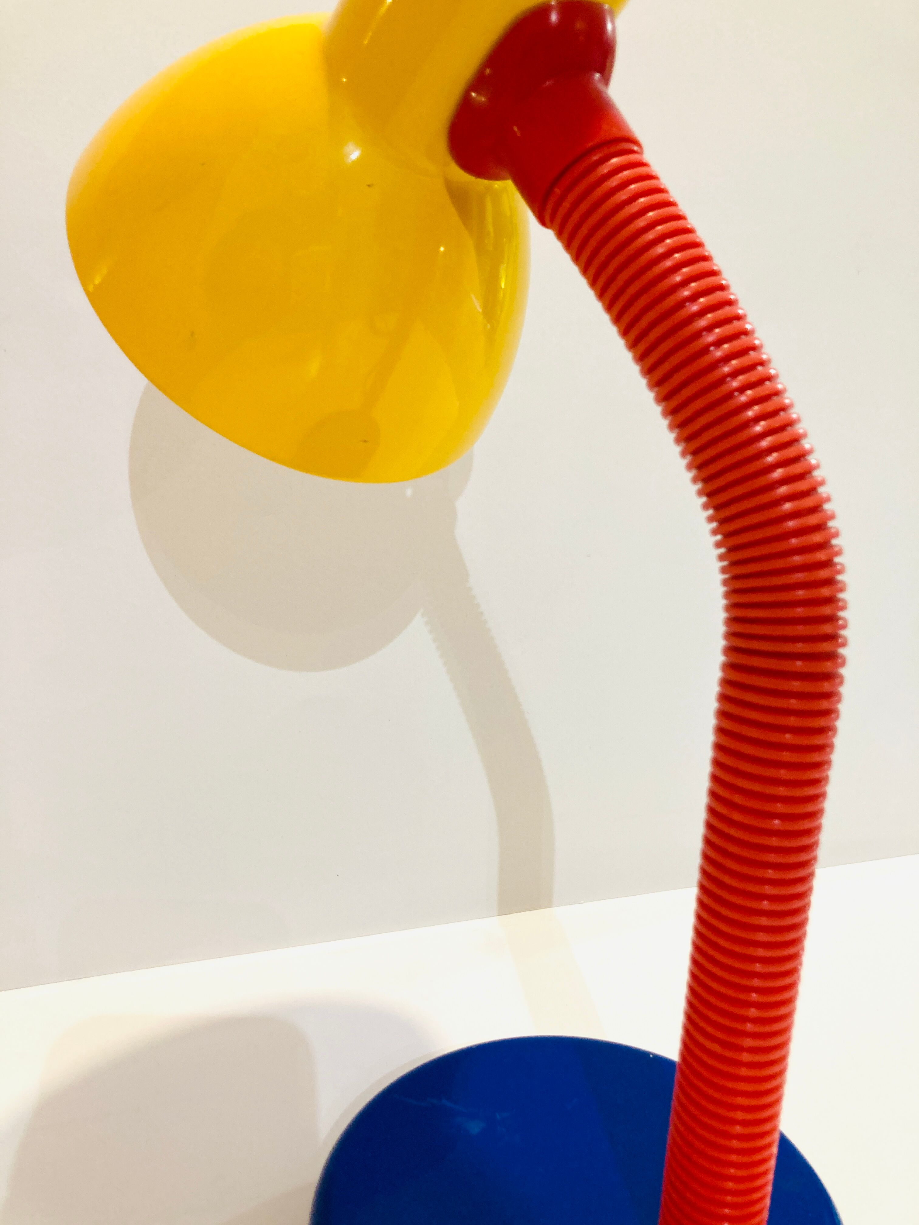 Colorful articulated desk lamp from the 80