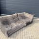 100% authentic Ligne Roset Togo 2-seater & corner diagonal striped fabric