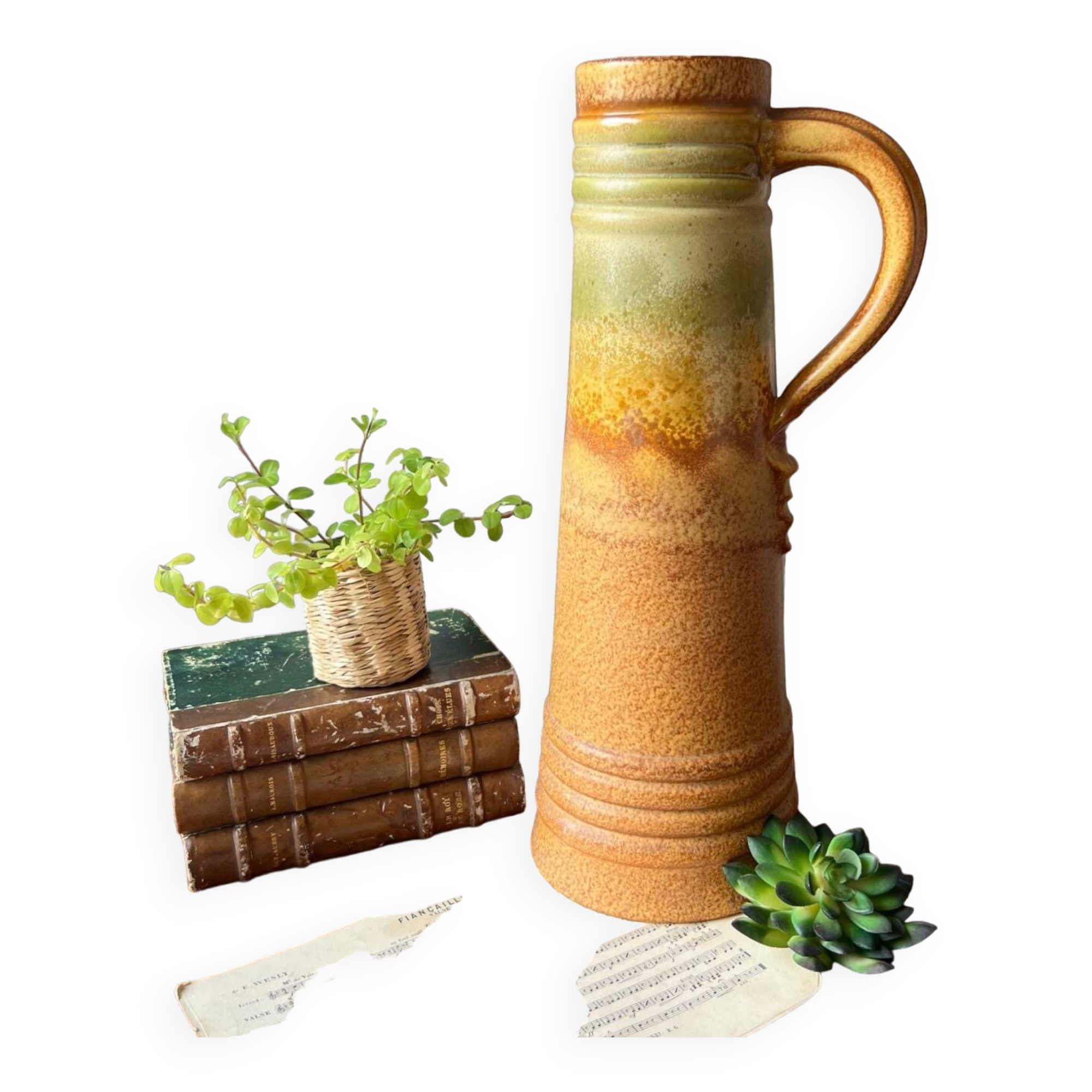 Large glazed stoneware vase