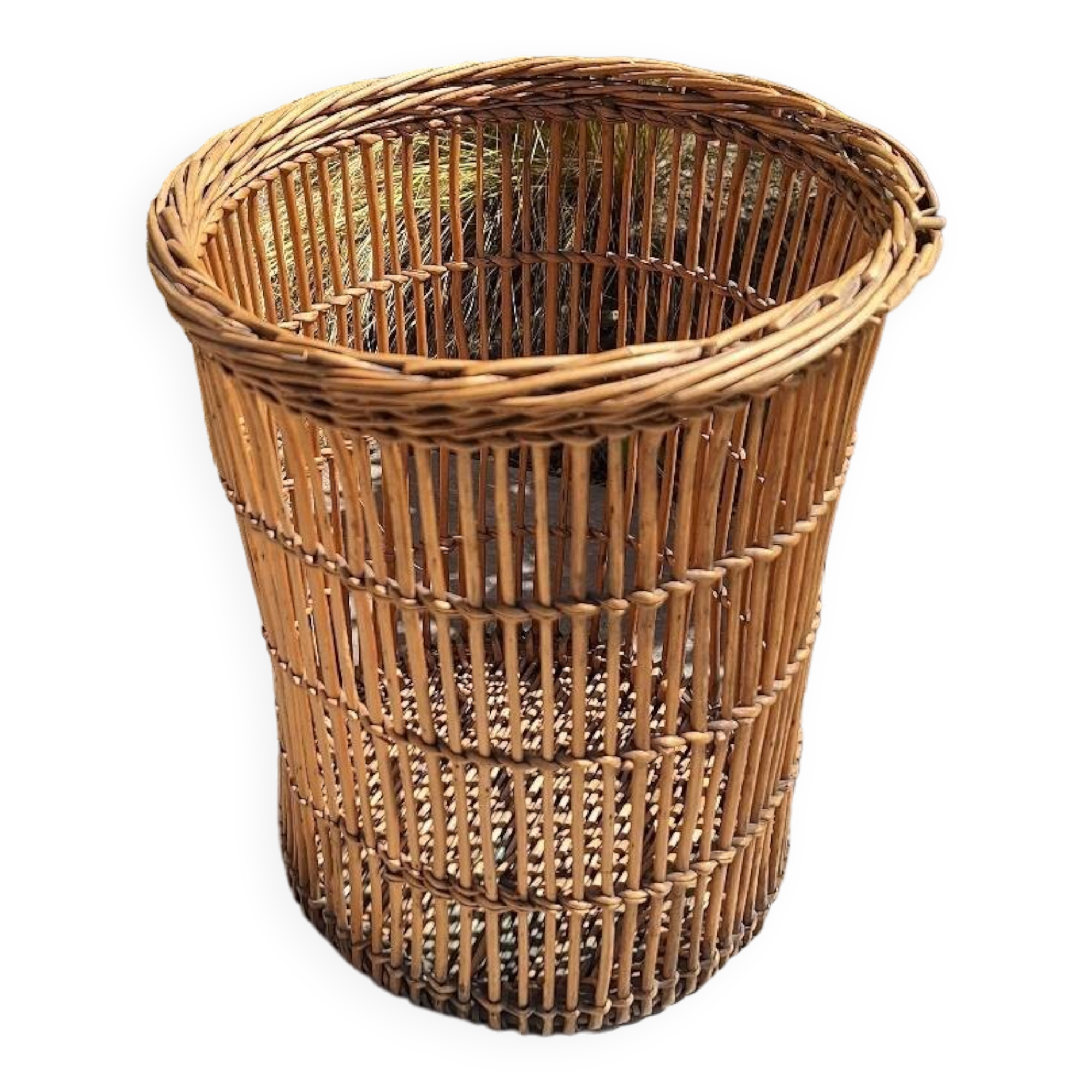 Wicker waste paper basket 1960