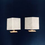 French flush-mounted wall lamp set, 1960s, set of 2