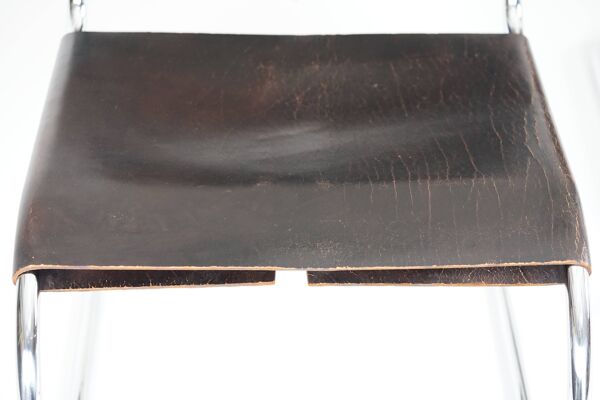 Chaise en acier tubulaire MR30/5 par Ludwig Mies van der Rohe pour Knoll Ensemble de