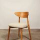 Modern chair Scandinavian design light wood natural Lin fabric mid century modern design