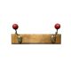 Vintage coat rack - double coat hook - red wooden balls