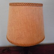 Wooden Desk Lamp with Geometric Design and Fabric Shade, France