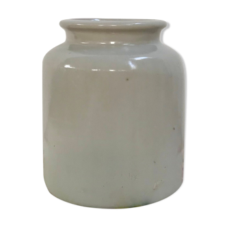 Pot en grès vernissé crème