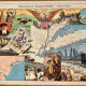 Lot de 4 cartes illustrées par Pinchon - 1948