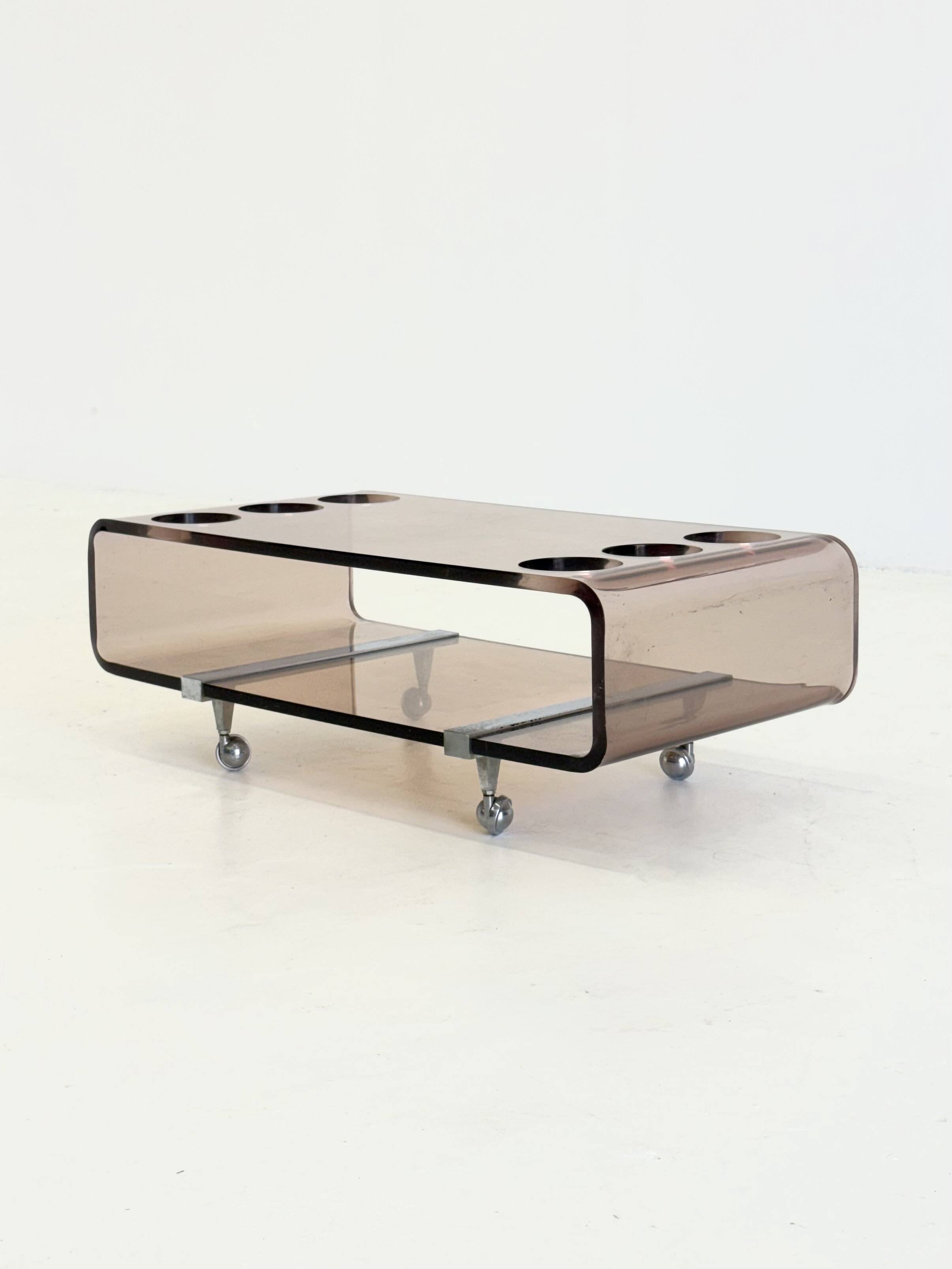 Lucite Bar Cart by Michel Dumas for Roche Bobois
