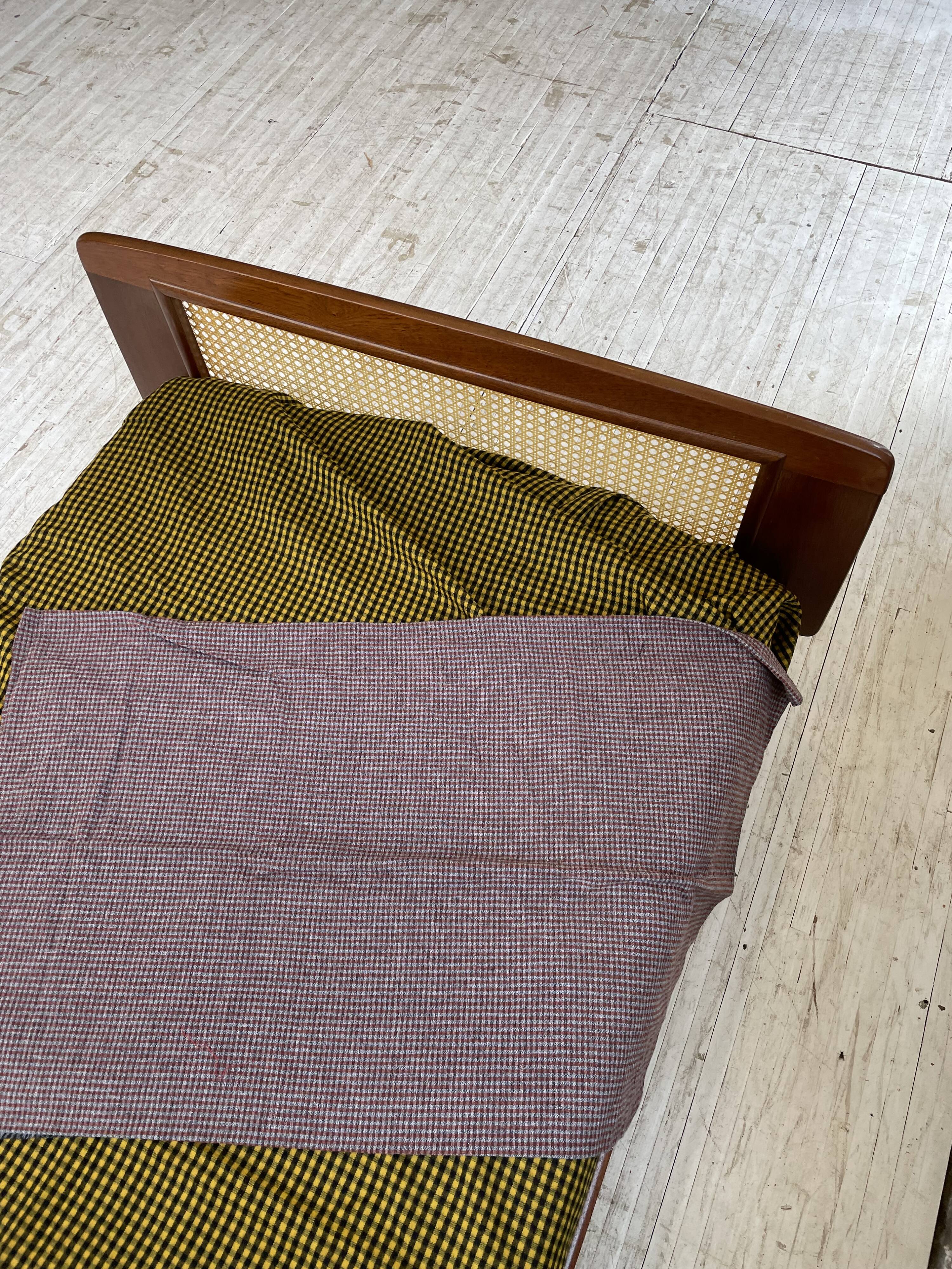 Lit Roset SNA teck et cannage 1 place