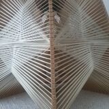 Hanging lamp of wood and thread Scandinavian style