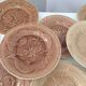 Longchamps Barbotine Terre de Fer dessert plates with fruit and hazelnuts