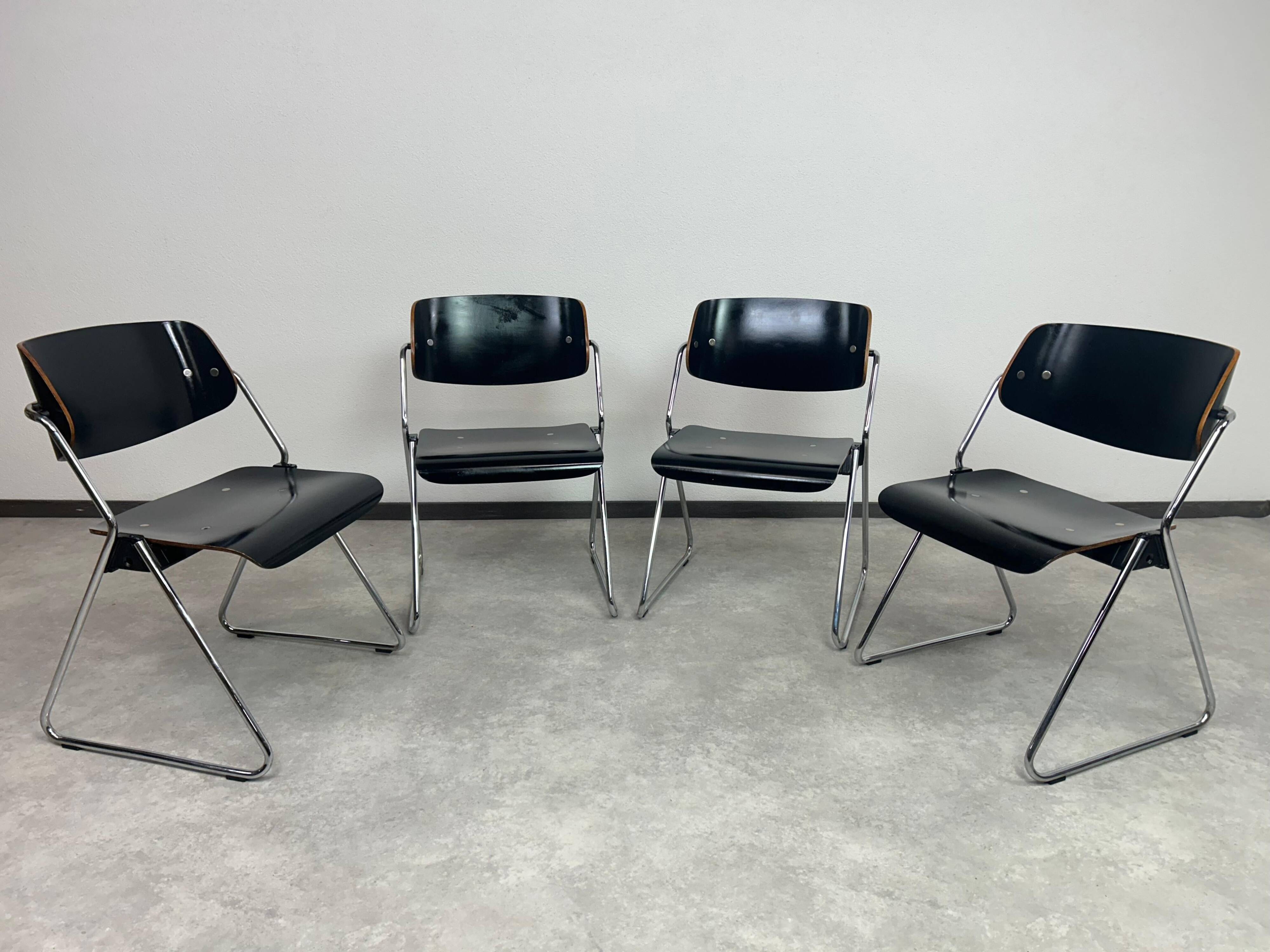 Mid-century modern dining chairs no. 614/3 by Klaus Franck for Wilkhahn