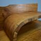 Art Deco bedside tables from the 1930s in walnut finish, Czechoslovakia.