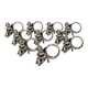 Set of 10 Silver-Plated Cherub Napkin Rings, Vintage Table Décor Putti Figurine