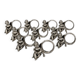 Ensemble de 10 porte-serviettes en argent massif avec chérubins, décor de table vintage figurine de putti
