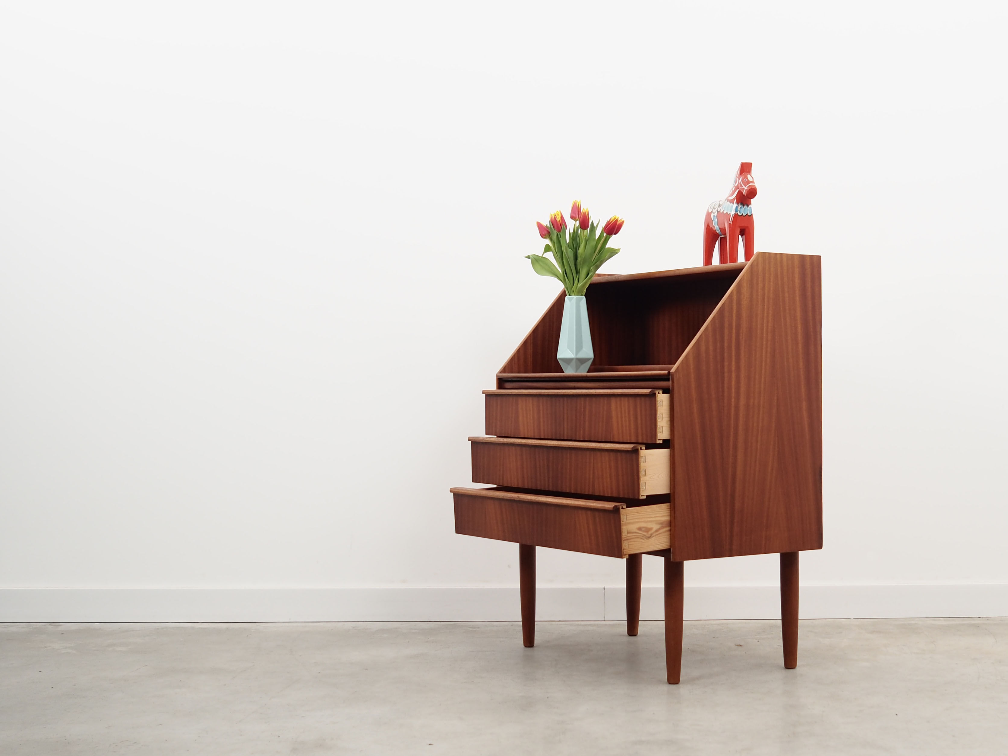 Mahogany secretary, Danish design, 60s, production: Denmark