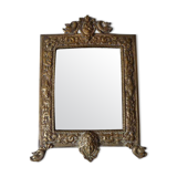 Miroir en bronze doré 18x26cm
