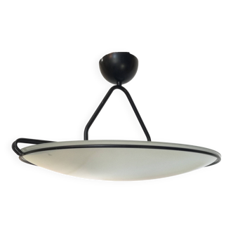 Suspension soucoupe en verre sur structure filaire