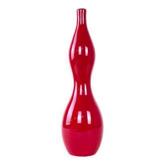 Red ceramic vase, Danish design, 1970s, made in Denmark
