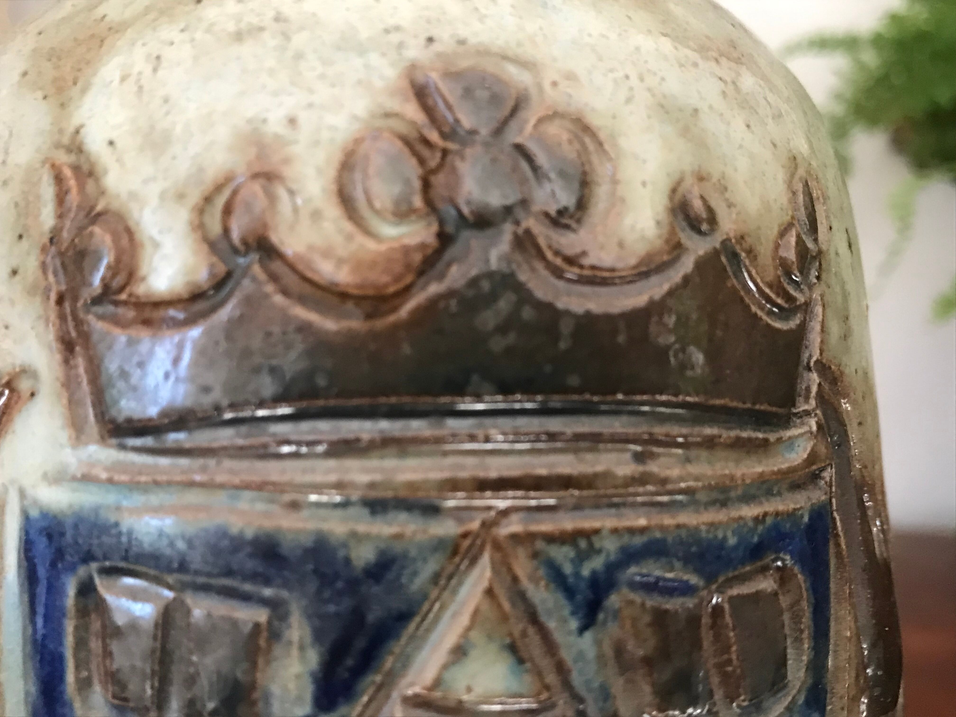 Sandstone vase signed Guérin