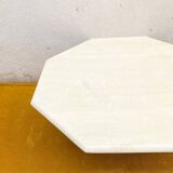 Octagonal travertine coffee table