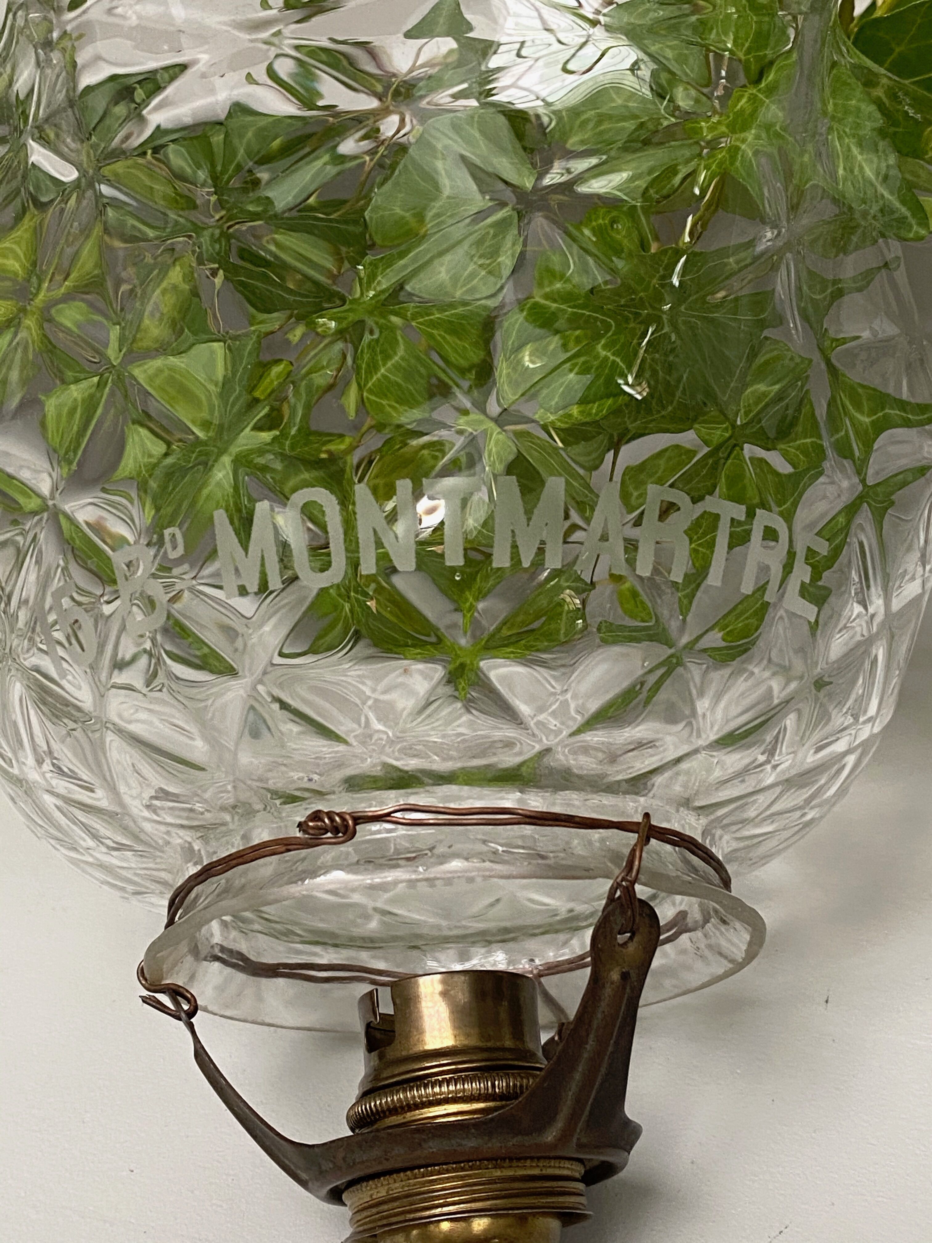 Antique glass suspension, Denayrouze lighting