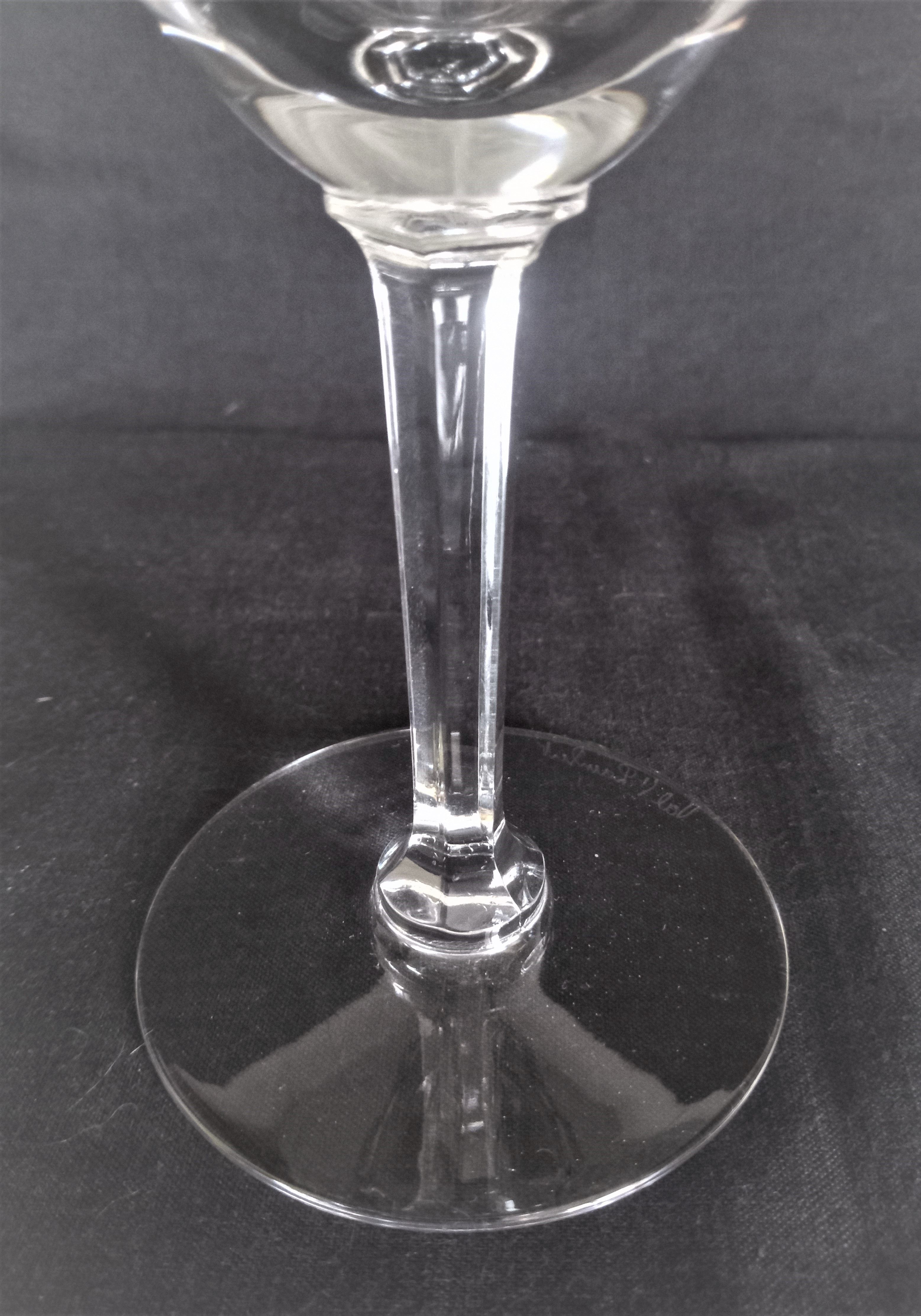 Set of 6 water glasses and 6 wine glasses in cut crystal Val Saint Lambert