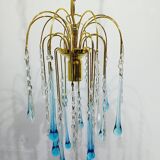 Lustre Murano Gouttes En Cristal bleu