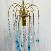 Lustre Murano Gouttes En Cristal bleu